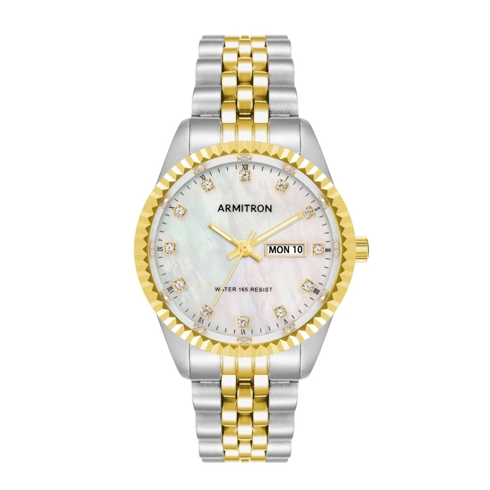 Armitron Ladies Casual White Two Tone Round Dial